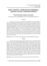 Maybe you would like to learn more about one of these? Pdf Cawa Lampung Kamus Bahasa Indonesia Lampung Dialek A Berbasis Android