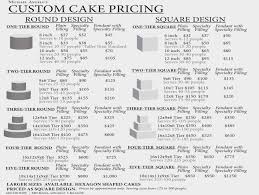 tiered cake pricing sheet cake sizes and servings chart