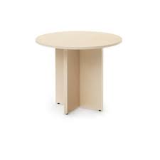 Table top is in a square shape. Contemporary Coffee Table X Office Furniture Group Laminate Laminate Base Round