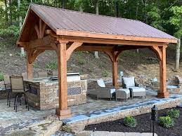 Open design instantly accommodates large or small groups. Wooden Timber Pavilion Kits Free Standing Garden Pavilions