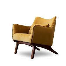 Mid Century Modern Gatsby Yellow Velvet Lounge Chair Walmart Com Walmart Com