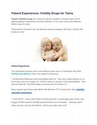 Patient Experiences Fertility Drugs For Twins