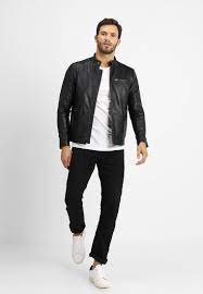 Selected Homme Classic Jacket Leather Jacket Black Zalando Co Uk Chaqueta De Cuero Ropa Casual De Hombre Chaqueta De Cuero Hombre