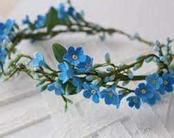 Flowers Crown Hair Wreath Polymer Clay Flowers Wedding Headband Bridal Hair Accessories Flower Blue Flower Crown Flower Headpiece