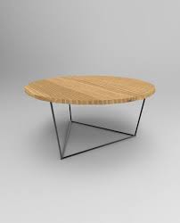Modern Round Coffee Table With Solid Wood Top And Triangle Steel Base Round Wood Coffee Table Coffee Table Round Coffee Table