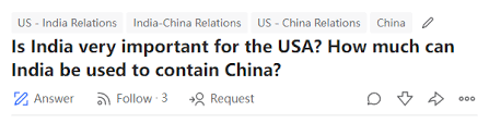 印度對美國非常重要嗎?印度能多大程度上用於遏製中國?