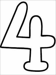 Numero 4 Para Colorear