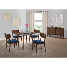 Yaheetech solid wood dining chairs button tufted parsons diner chair upholstered fabric dining room chairs kitchen chairs set of 6, dark gray. Rosie 6pc Dining Set With Chairs Walnut Brown Navy Blue Picket House Furnishings Target
