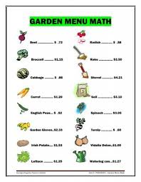 Software for math teachers that creates exactly the worksheets you need in a matter of minutes. Activity A Garden Menu Math Worksheets Georgia Organics