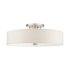 Livex Lighting 45848 Meridian 6 Light 30 Wide Semi Flush Drum Ceiling Fixture Walmart Com Walmart Com