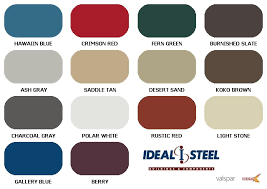 color chart ideal steel