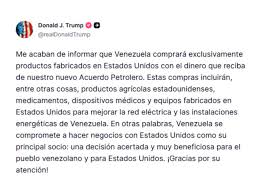 UltimaHora | Trump anuncia que Venezuela comprará solo productos fabricados  por EEUU El presidente de EEUU, Donald Trump, anunció en Truth Social que  Venezuela usará todos los fondos que obtenga del nuevo