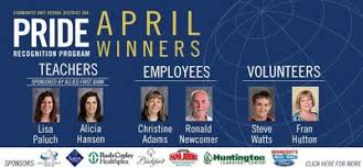 Congratulations School District 308 April PRIDE Winners