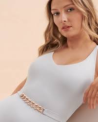 SANTEMARE Chain Cross Back One-piece Swimsuit