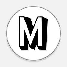 Pink white colors on black background. Letter M Alphabet M Sticker Spreadshirt