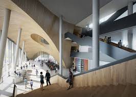 Snohetta Has Released Images Of A Library For A University In Philadelphia Stating That It Aims To Challe Library Architecture Atrium Design Temple University