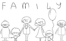 Imagenes de una familia feliz animada para colorear. Family Picture Outline Coloring Pages Outline Illustration Family Cartoon