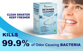 To clean hawley and clear plastic retainers denture cleaners like efferdent or polident should not be used to clean your retainer. Amazon Com Freshield Retainer Denture Cleaner Tablets Remove Stain Plaque Bad Odor Compatible With Invisalign Dentures Retainers Mouth Guards Braces Teeth Straighteners Night Guards Dental Appliances Beauty
