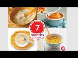 7 months baby food chart