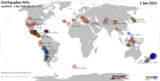 09 de febrero 2021 , 10:27 a. Informe De Terremotos En Todo El Mundo Por Viernes 1 De Enero 2021 Volcanodiscovery