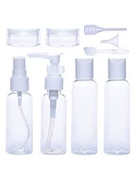 9 Pieces Travel Clear Plastic Bottles Set Air Travel Bottles Toiletries Liquid Containers For Cosmet Travel Bottles Toiletries Travel Bottle Set Travel Bottles