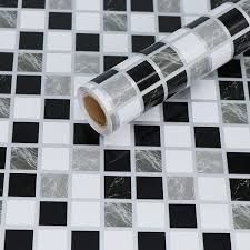 Ceramic tile mosaics are a great way to decorate a bathroom or kitchen countertop. Amazon Com Mosaic Wallpaper For Bathroom Waterproof Removable Kitchen Wallpaper Self Adhesive Peel And Stick Wallpaper For Countertop 17 7in118in Home Improvement