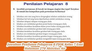 Bab 2 permainan bola kecil 3. Jawaban Penilaian Pelajaran 8 Pjok Kelas 7 Esai Halaman 270 Aktivitas Air Youtube