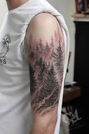 Capone Pine Tree Forest Tattoo Tree Tattoo Arm Forest Tattoos Tree Sleeve Tattoo