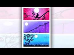 3 Types Of Night Scenery Easy Scenery Drawing For Beginners Oil Pastel Drawings Easy Oil Pastel Art Soft Pastel Art