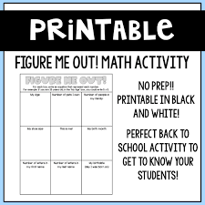 Figure Me Out Math Activity Math Activities Math Expressions Math