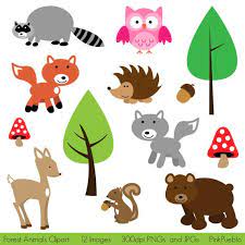 Forest Animal Clip Art Forest Animals Clipart Woodland Etsy Animal Clipart Forest Animals Woodland Animals