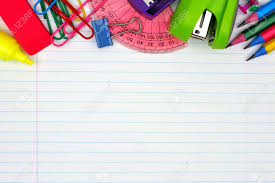 Incorporating background information into the introduction is intended to provide the reader with critical information about the topic being studied, such as, highlighting and expanding upon foundational studies conducted in the past, describing important historical events that inform why and in what ways the research problem exists, or. Colorful School Supplies Top Border Over A Lined Paper Background Stock Photo Picture And Royalty Free Image Image 82239730