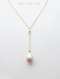 Freshwater Pearl Necklace For Women Dainty Teardrop Pearl Y Etsy In 2021 Womens Diamond Necklace Silver Necklace Statement Diamond Necklace Designs