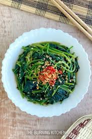 Sweet Potato Leaves In Fermented Beancurd Sauce Recipe Sweet Potato Leaves Bean Curd Vegetable Dishes