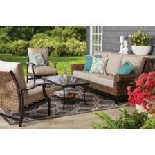 Member S Mark Agio Stockton 4 Piece Patio Deep Seating Set With Sunbrella Fabric Henna Sam S Cl Deep Seating Chair Outdoor Furniture Outdoor Furniture Sets