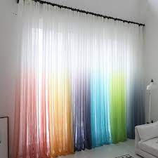 Custom Curtains Pair Panels Sheer Rainbow Colourful Gradual Change Voile Tulle Baby Girl 39 S Boy Nursery K Curtains Living Room Tulle Curtains Voile Curtains