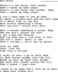 Red House By The Byrds Lyrics With Pdf