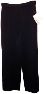 St John Black Evening Santana Knit Flat Front Usa Pants Size 10 M 31 42 Off Retail