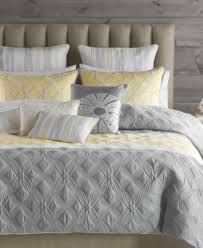 Joe boxer printed stripe geometric midweight down alternative comforter set. Bryan Keith Bedding Tango 9 Piece Queen Comforter Set Bed In A Bag Bed Bath Macy S Comforter Sets Yellow Gray Bedroom Bedding Sets