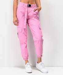 Ninth Hall Raines Buckle Belt Pink Cargo Pants