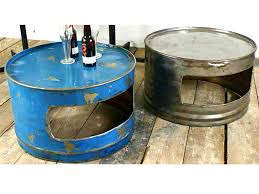 You can measure the drum at your desired height or you can follow the bent seams that most oil drums come with from the factory. Recycled Oil Drum Table Bali Indonesia Bali Crafts Com