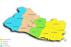 Mapa De El Salvador Con Sus Departamentos El Salvador Departamentos San Salvador