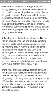 Raja namrud pada suatu ketika bermimpi ada seorang anak yang dapat menghancurkan dan menggulingkannya. Namrud Menurut Islam