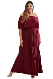 Burgundy Plus Size Ruffle Off Shoulder Dress Bridesmaid Dresses Plus Size Long Black Maxi Dress Burgundy Maxi Dress