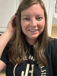 Donating hair progress after drying and ponytail