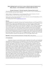 Technical and vocational (technical, vocational or skills training stream). Pdf The Importants Of Tvet Education For Students In Malaysia A Systematic Literature Review