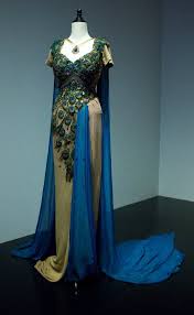 Take A Peek Inside The Edith Head Costume Exhibition Bendigo Art Gallery Edith Head Gowns Peacock Dress Vintage Evening Gowns