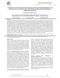 Hi exco event council officiate used to it event cards successfully. Pdf Journal Of Critical Reviews A Review Of Literature On The English Language Entry Requirement For International Students Into Postgraduate Programs In Universiti Teknologi Malaysia