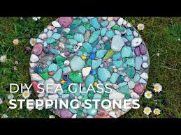 Here is a nice diy project to make beautiful mosaic tile garden stepping stones. How To Make Sea Glass Stepping Stones Youtube