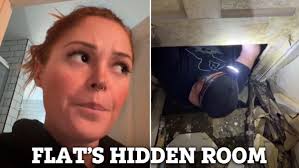 Watch the horrifying moment woman realises her under-stairs storage is  another room with a secret door to main street
